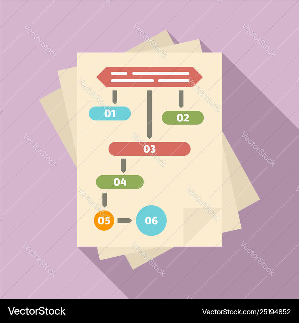 Paper workflow icon flat style Paper workflow icon flat style Vector Image