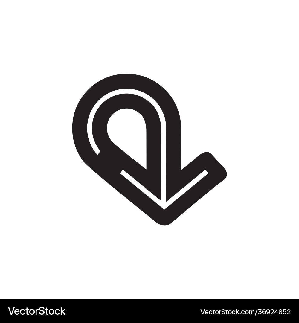 Rotation down arrow pointer symbol logo Vector Image