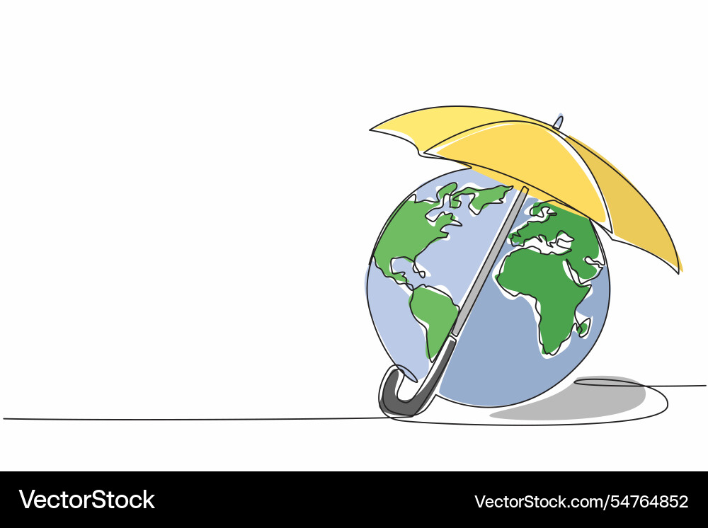 Single continuous line drawing part of the globe Single continuous line drawing part of the globe vector image