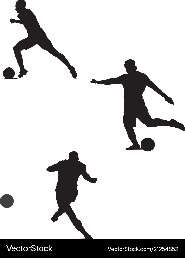 Soccer Silhouettes - Football Players Vector Image