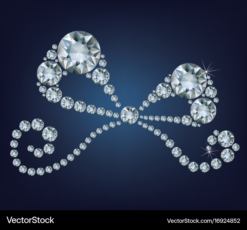 Sparkling Diamond Ribbon Vector Image
