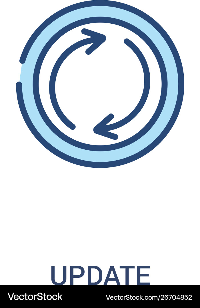 Update concept 2 colored icon simple line element Update concept 2 colored icon simple line element vector image