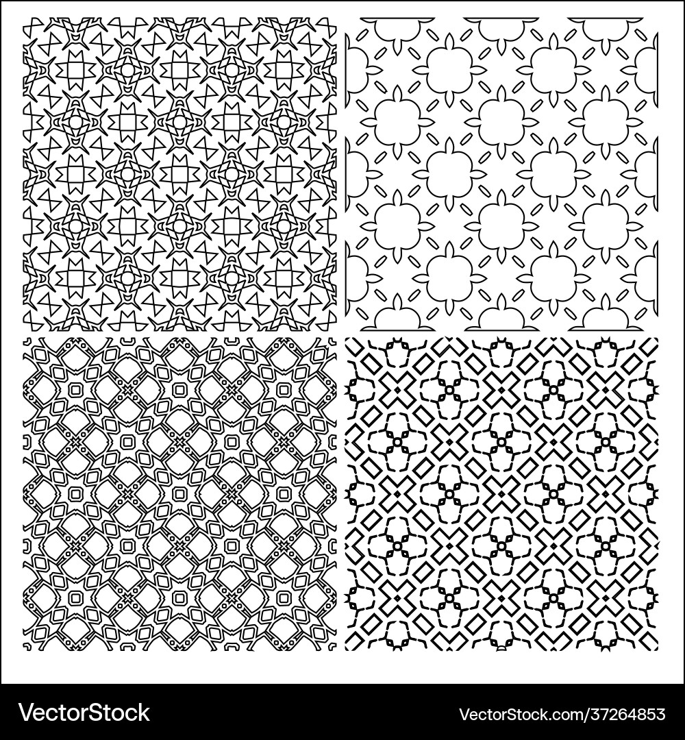 4 universal different geometric seamless patterns 4 universal different geometric seamless patterns vector image