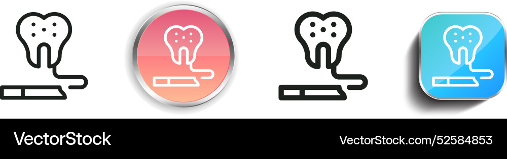 Caries icon thin linear regular and button style vector image