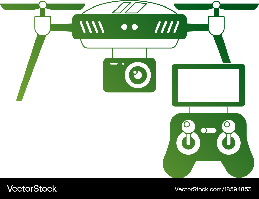 Drone with remote control device technologies Vector Image