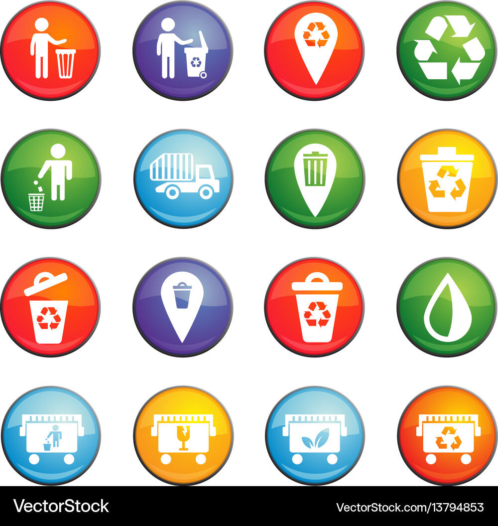 Garbage icon set Vector Image