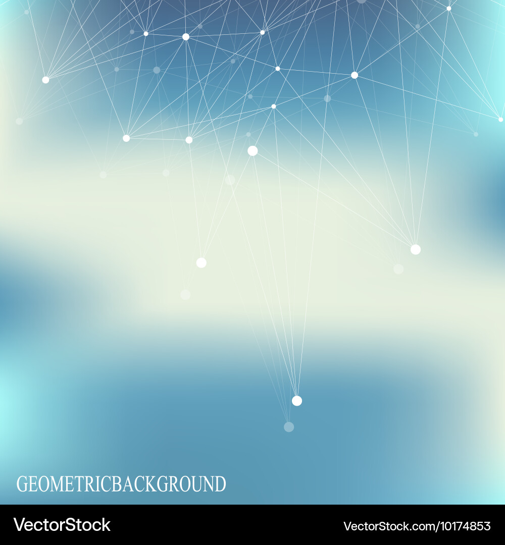 Geometric abstract connected line with dots big vector image
