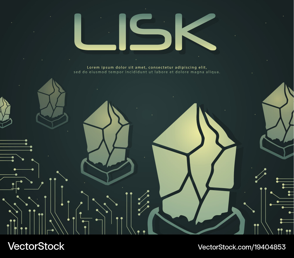 Lisk blockchain design background style vector image
