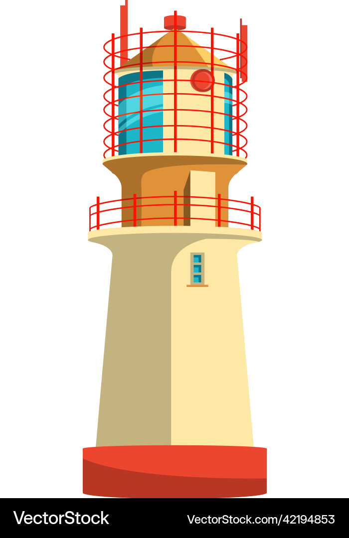 Marine navigation symbol coast architecture path Vector Image