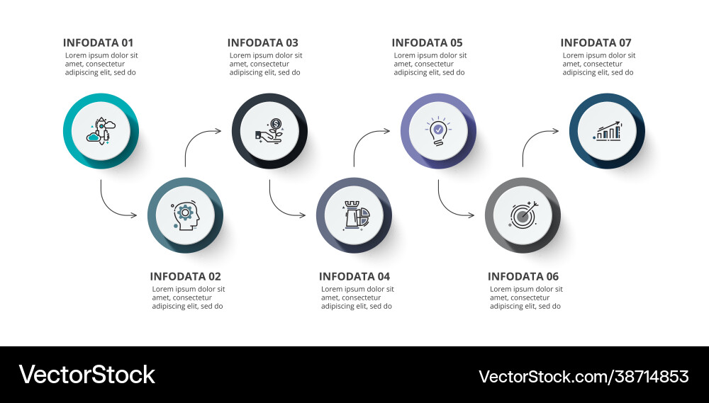 Process chart business data visualization Process chart business data visualization vector image