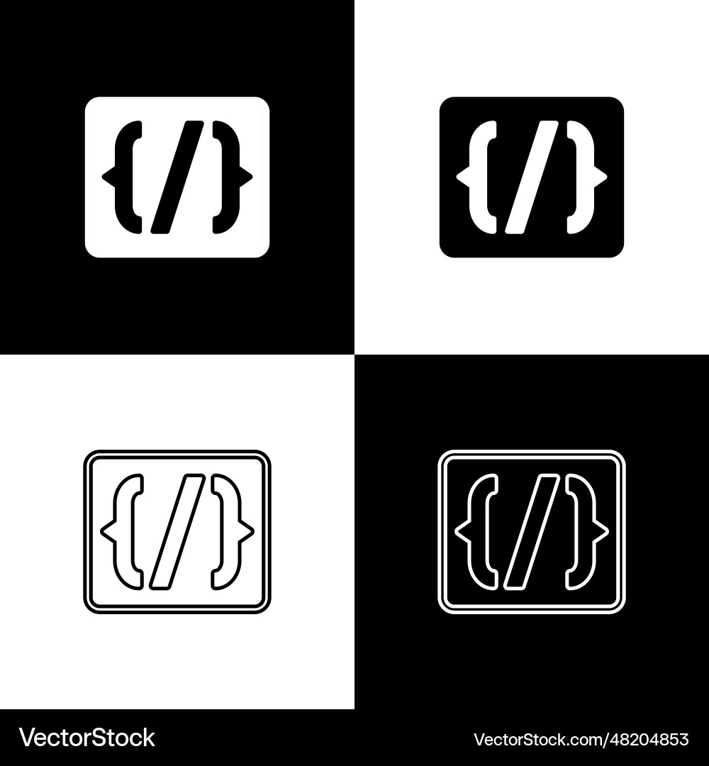 Programmiersprachen-Syntax-Symbol isoliert einstellen vektorbild
