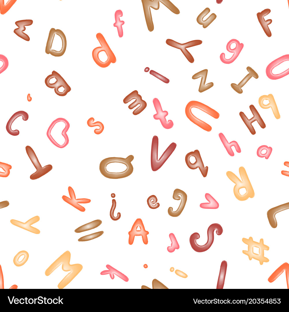 Seamless pattern with an alphabet of modeling Vector Image