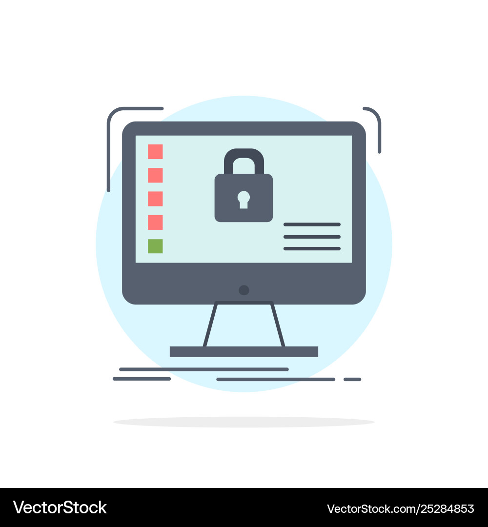 Secure protection safe system data flat color icon Secure protection safe system data flat color icon Vector Image