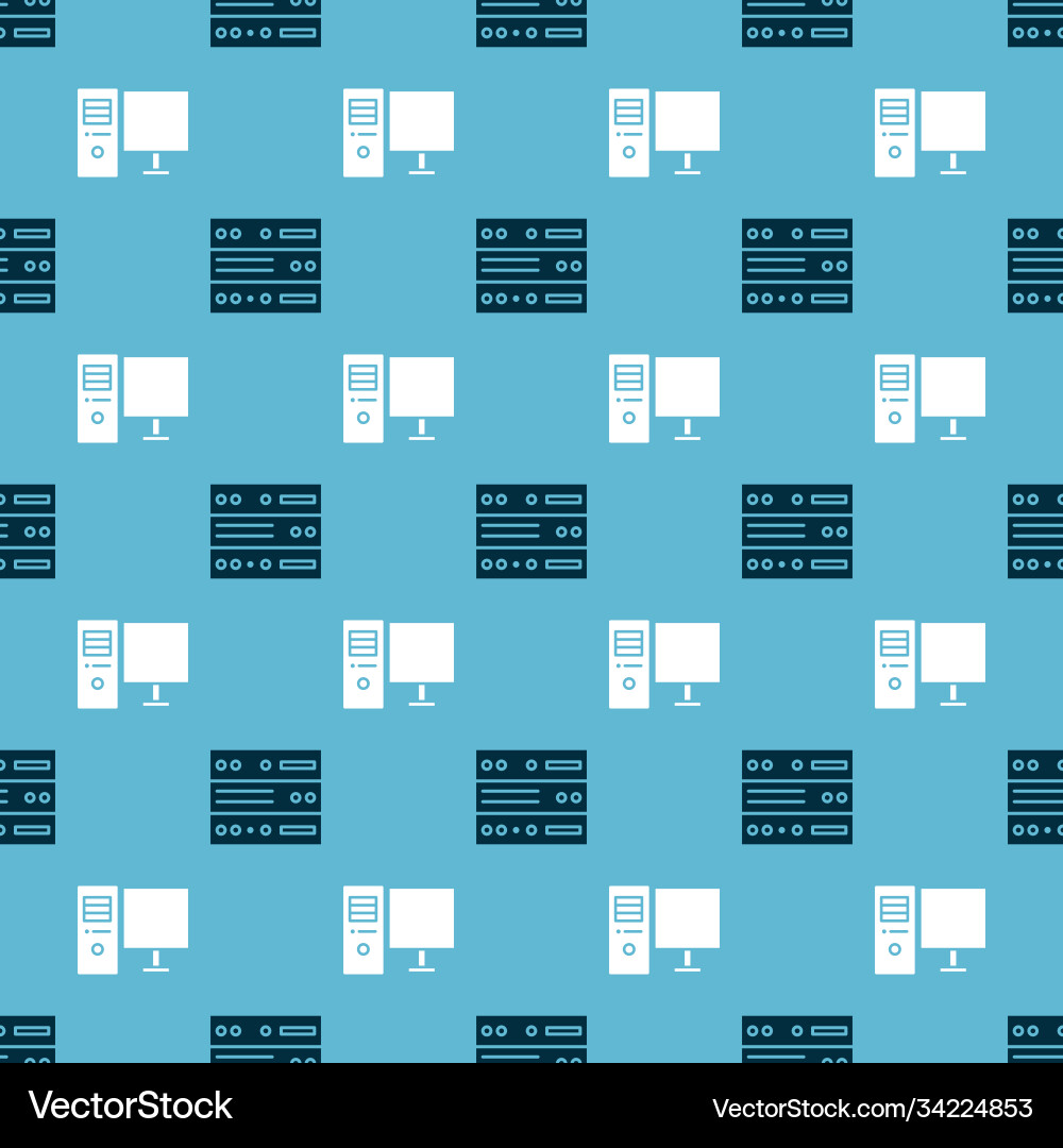 Set server data web hosting and computer monitor Set server data web hosting and computer monitor vector image