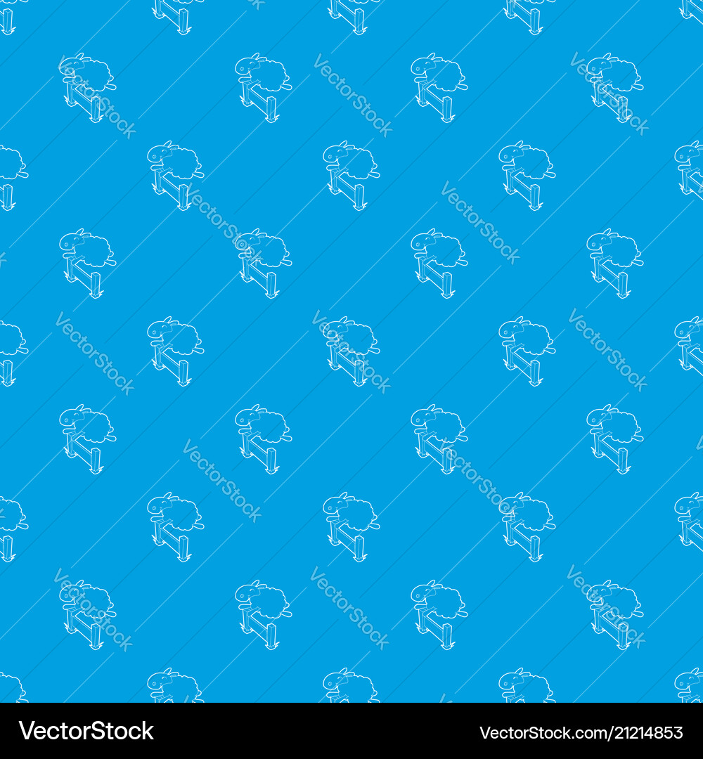 Sheep jumping over barrier pattern seamless Vector Image