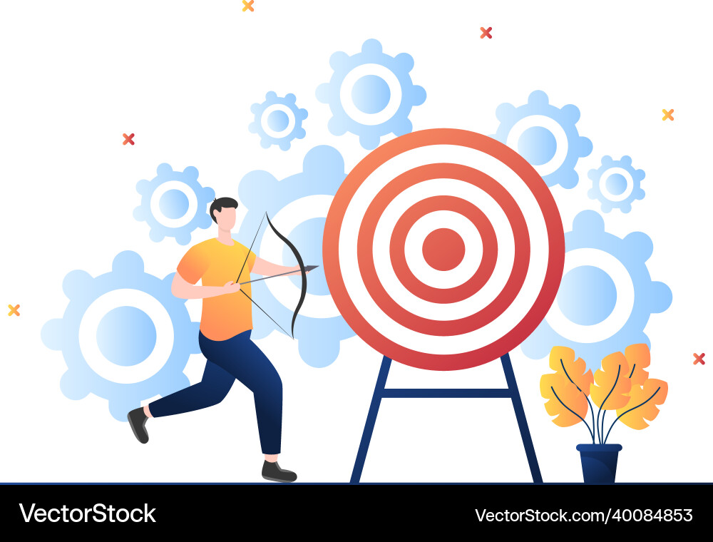 Startup target of business development process Vector Image