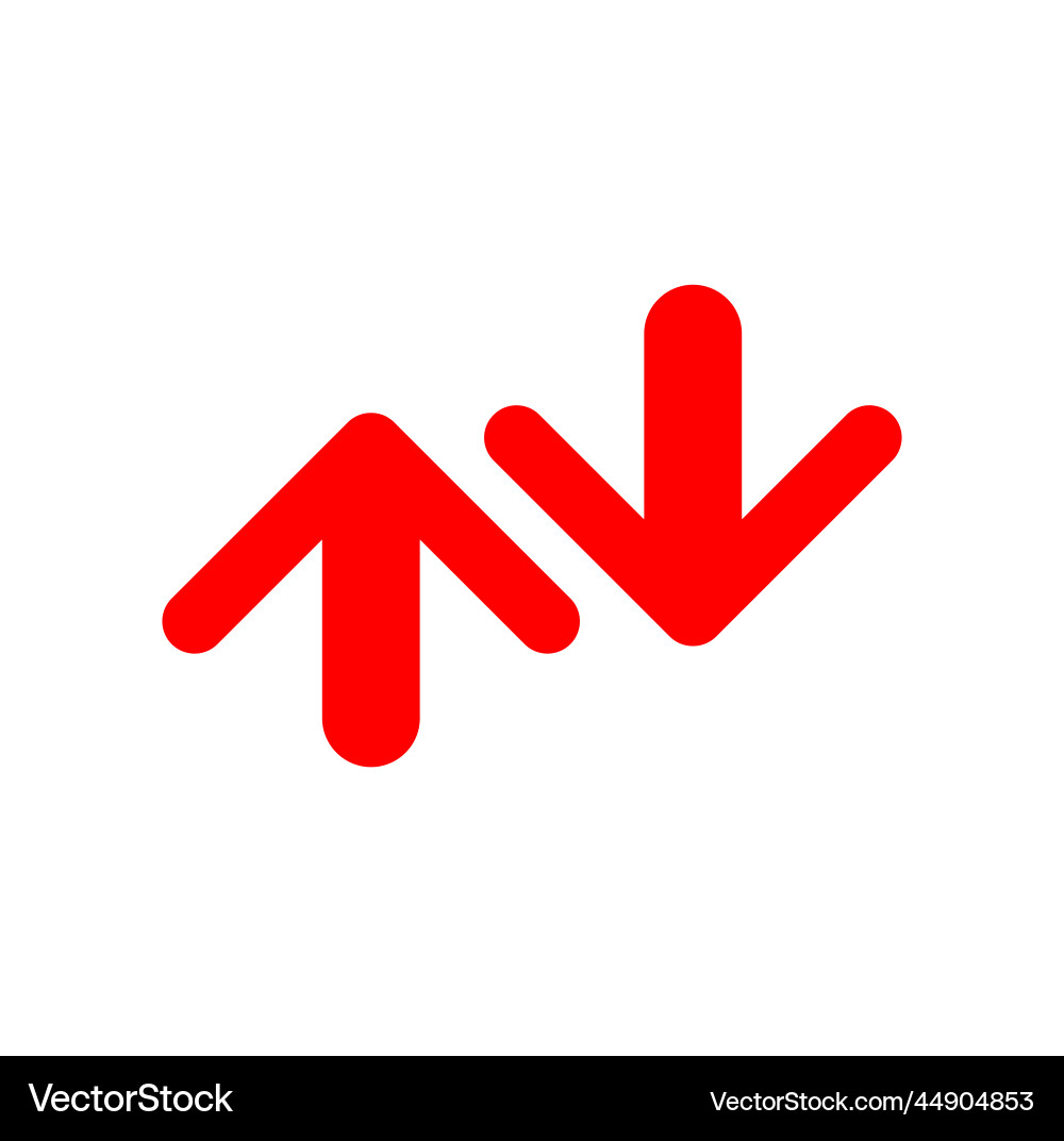 Two red arrows up and down icon net going Two red arrows up and down icon net going vector image