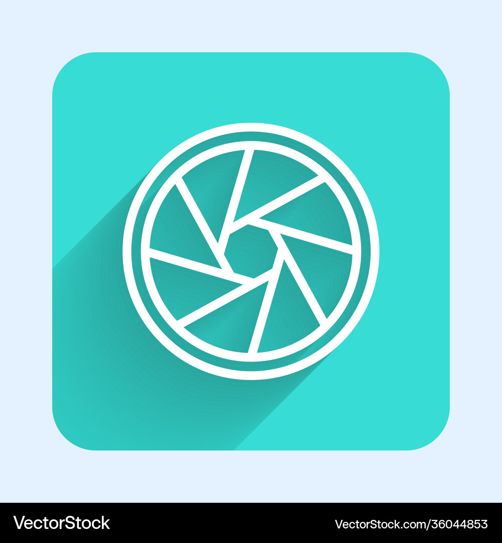 White line camera shutter icon isolated with long White line camera shutter icon isolated with long Vector Image