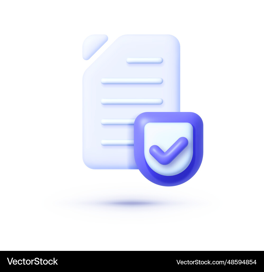 Document protection 3d for web design data vector image