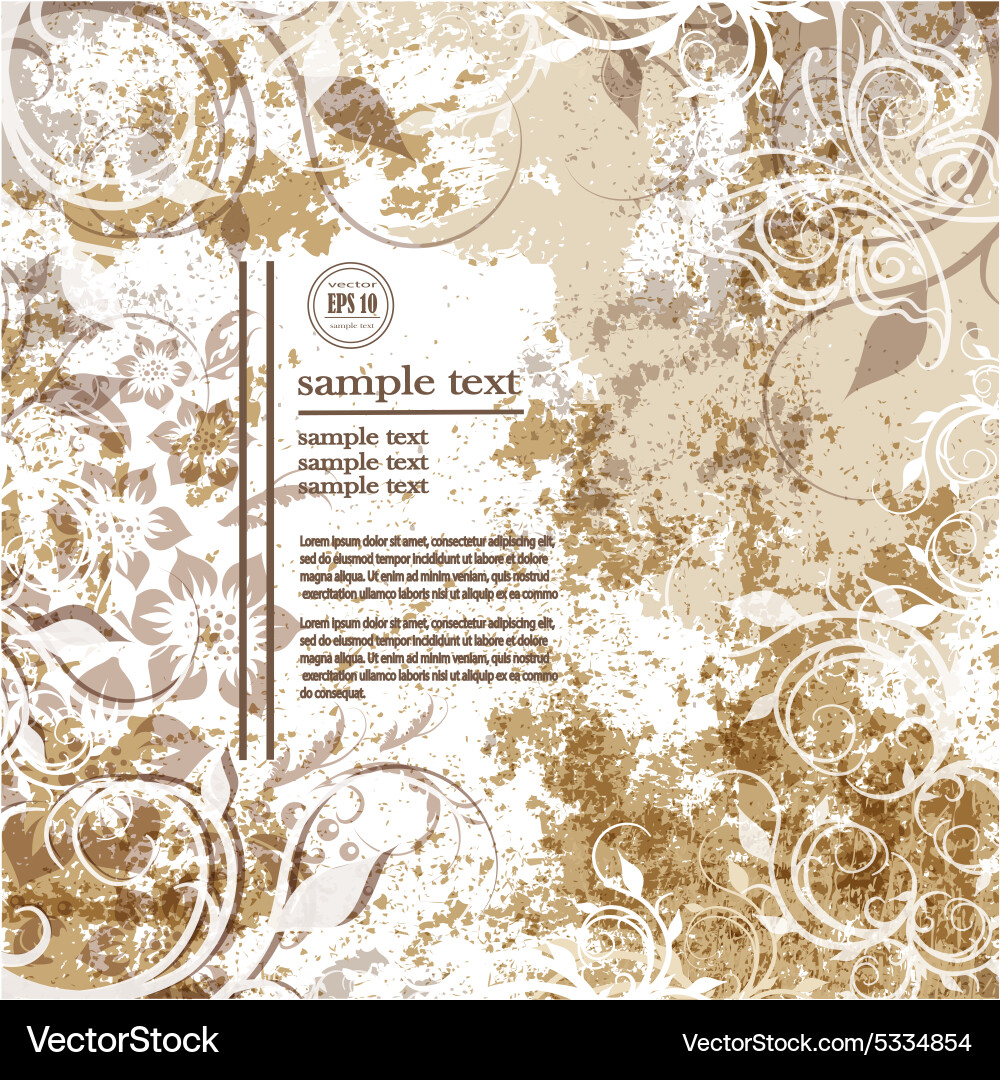 Grunge background with patterns vector image