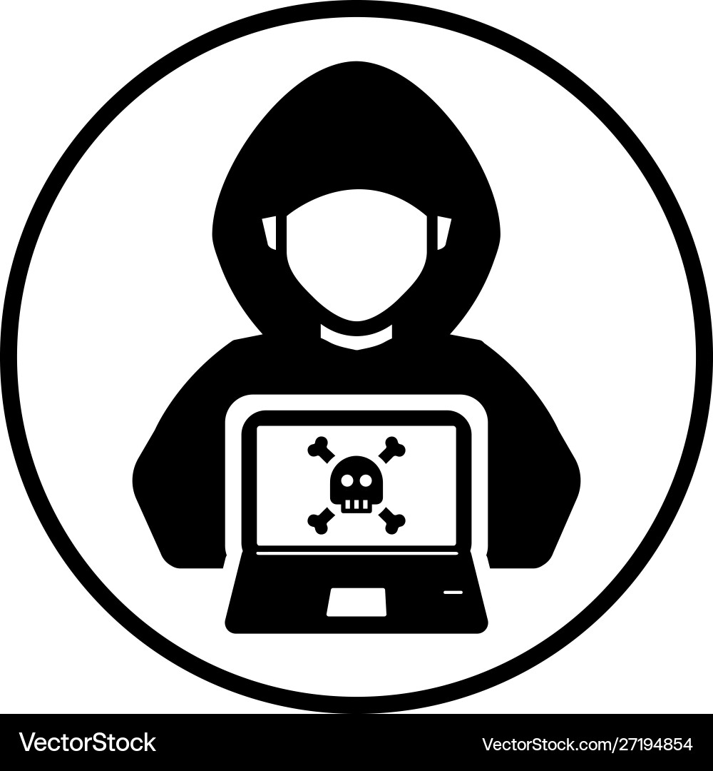 Hacker icon hacking cyber crime stealing data Vector Image