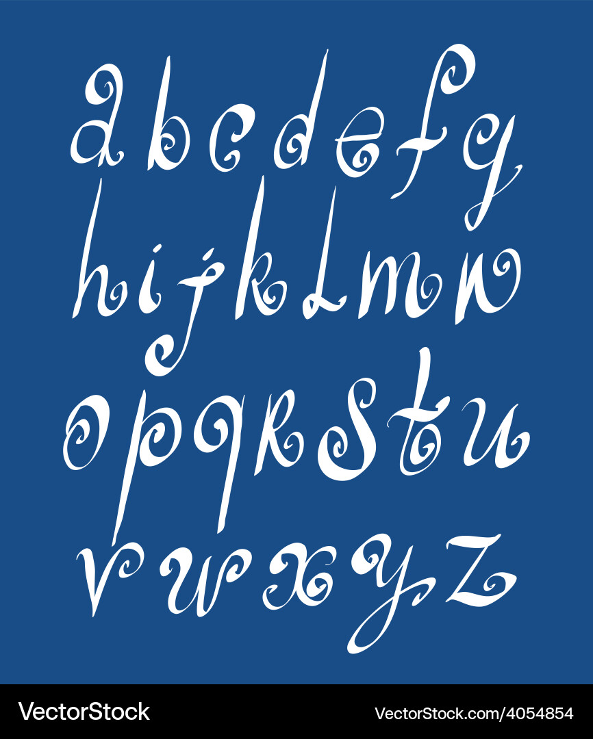 Handwritten script alphabet letters set vector image