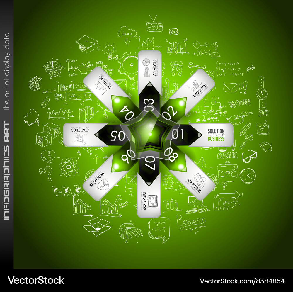 Infographics complex layout with option buttons vector image