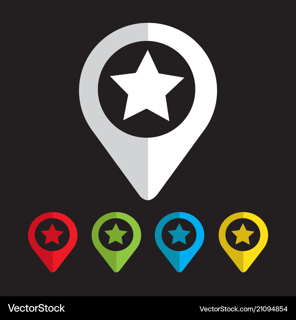 Map pointer star icon vector image