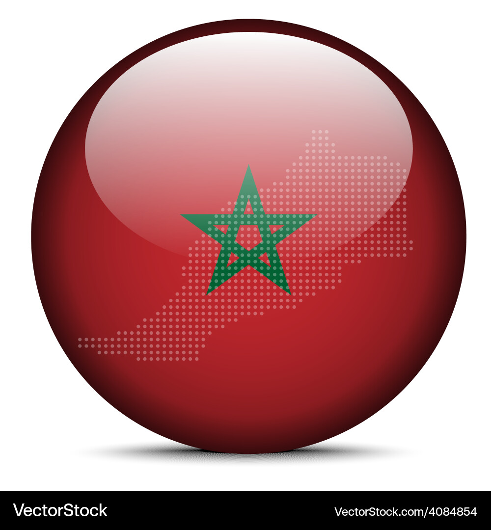 Map with dot pattern on flag button of kingdom vector image