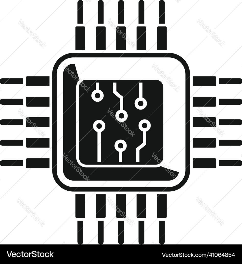 Micro cpu icon simple computer digital Vector Image