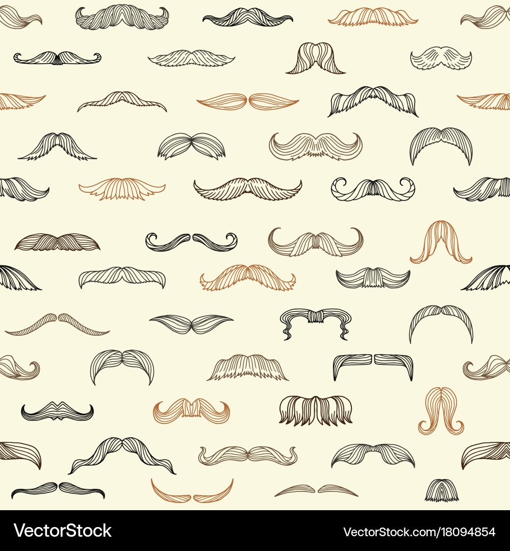 Mustache Pattern Set vector image