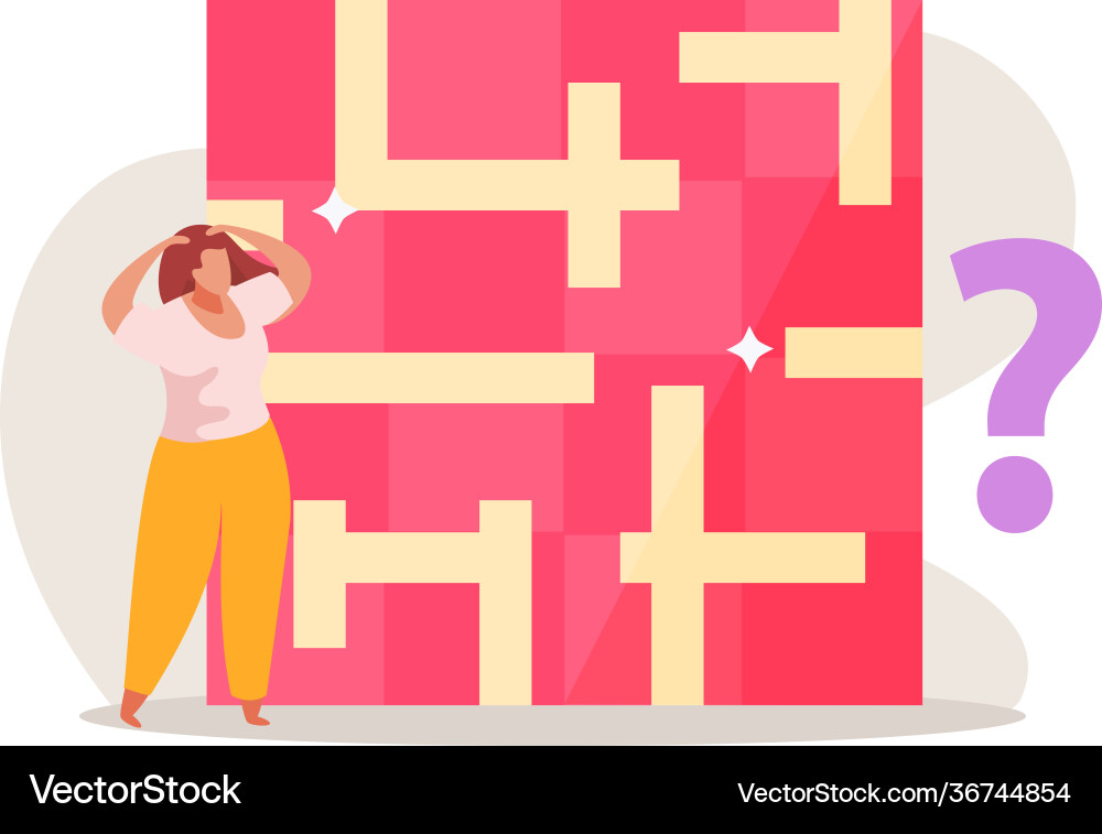Quest flat labirynth composition Quest flat labirynth composition vector image