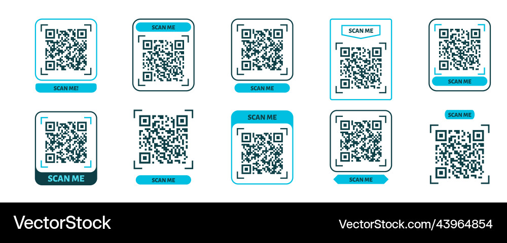Scan me qr code design for payment text Vector Image