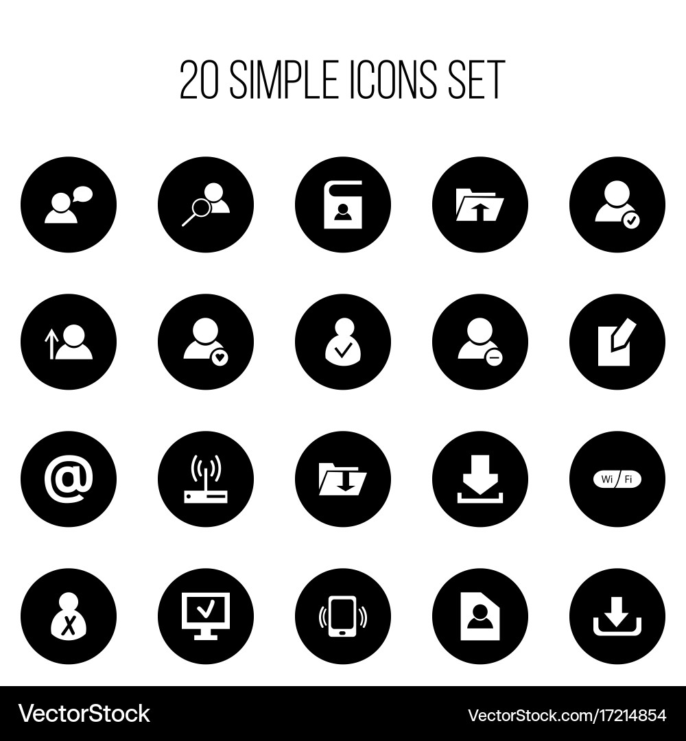 Set of 20 editable web icons includes symbols Vector Image