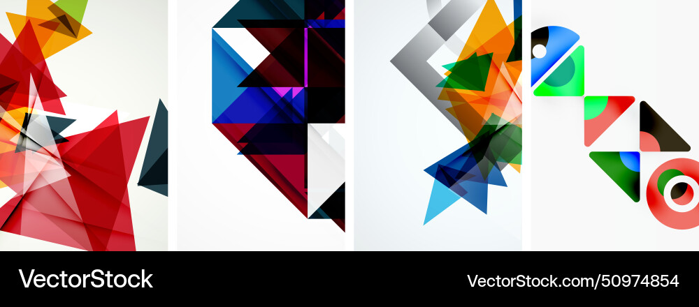 Set of abstract random triangle composition Vector Image