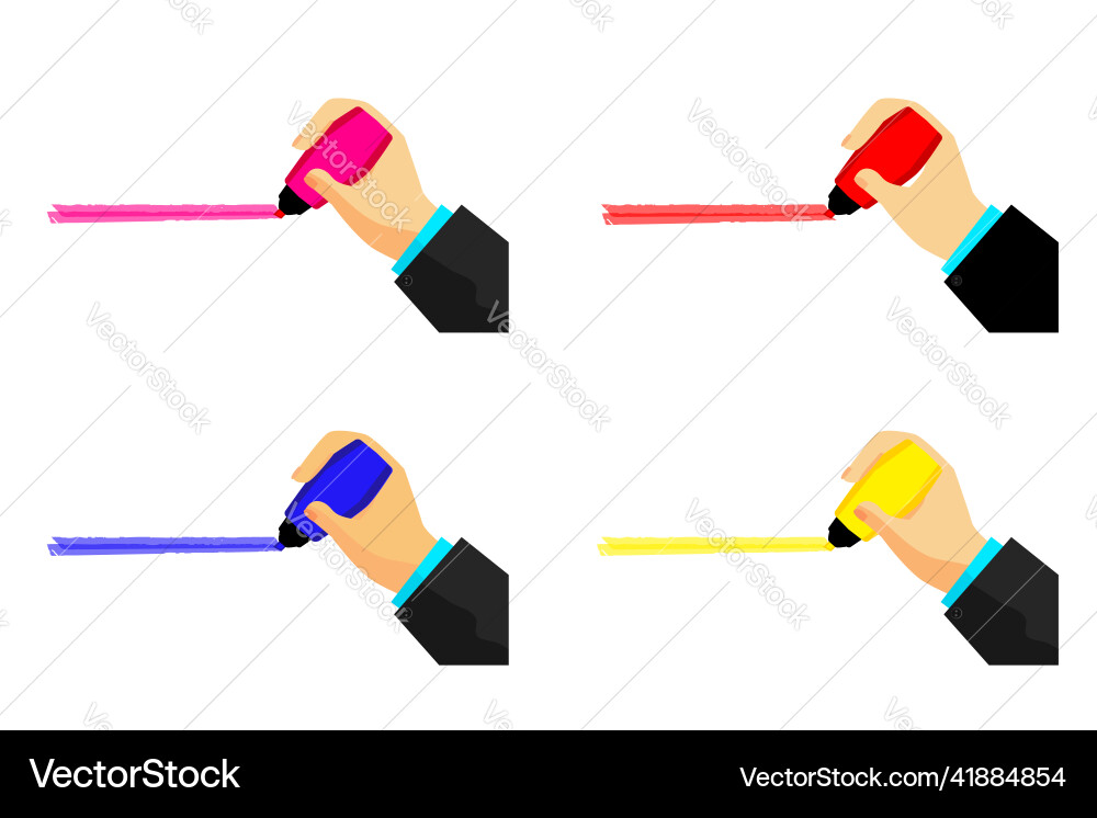 Simple set 4 hand using tuxedo give a mark Simple set 4 hand using tuxedo give a mark vector image