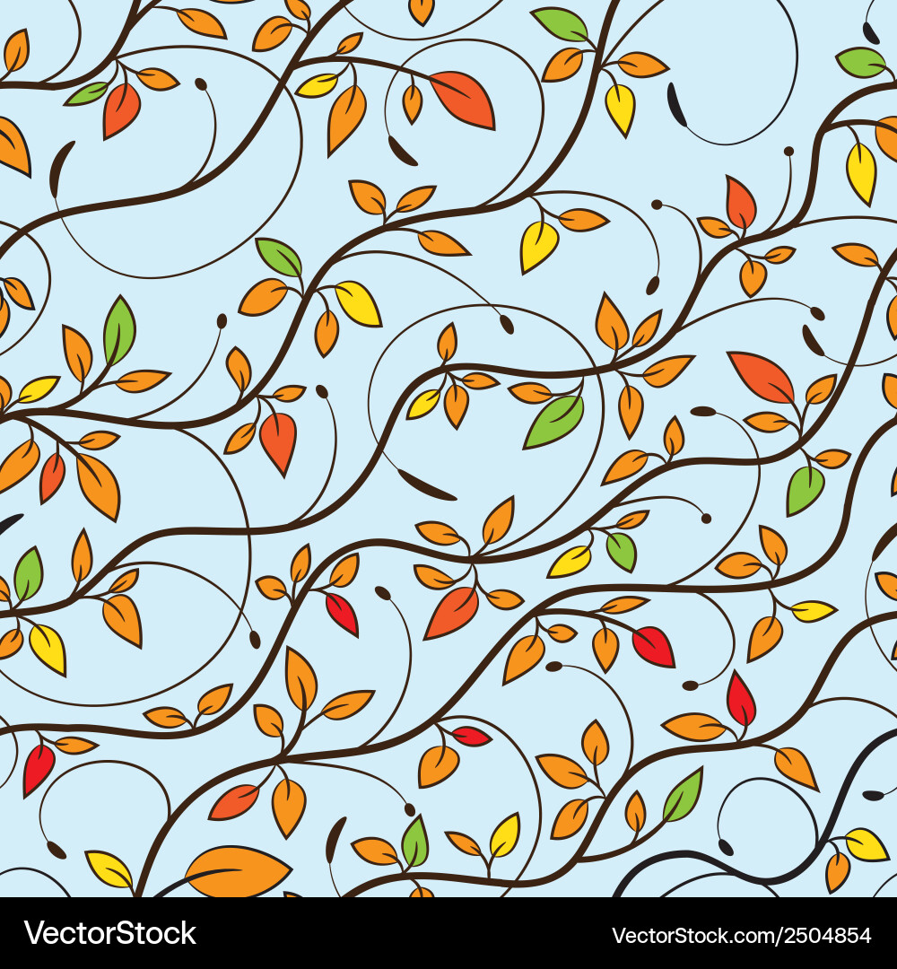 Tree seamless pattern vector image