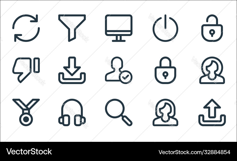 User interface line icons linear set quality User interface line icons linear set quality vector image