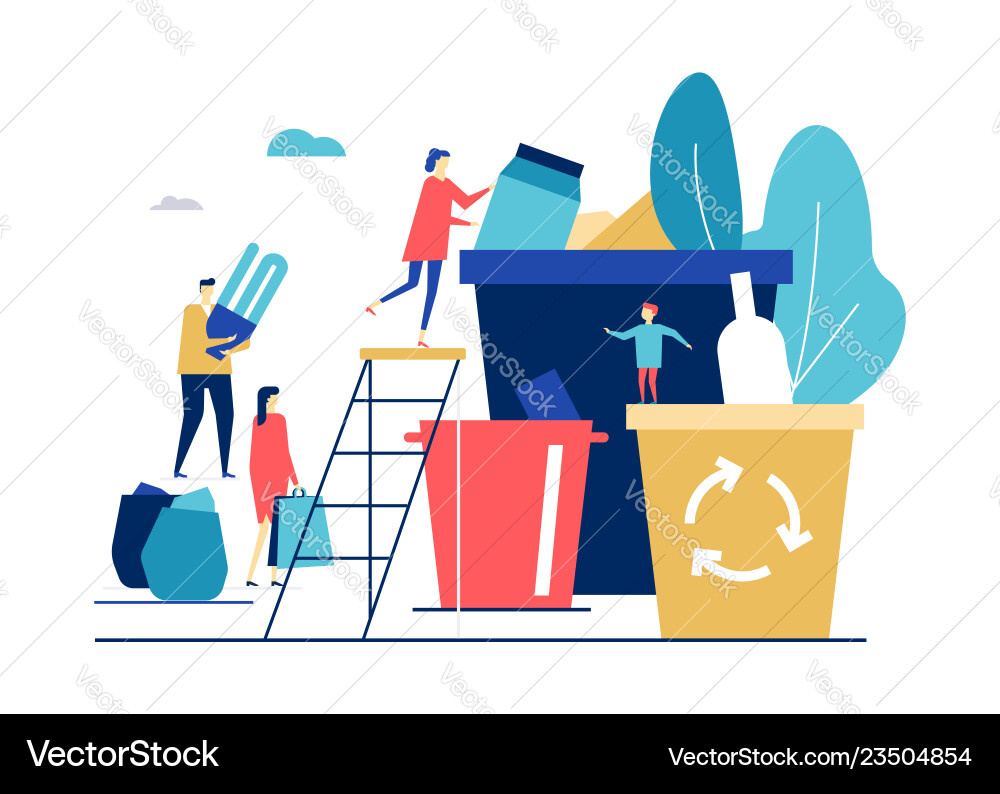 Waste sorting - flat design style colorful Waste sorting - flat design style colorful vector image