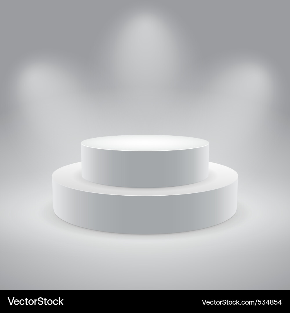 White Podium on Gray Background vector image
