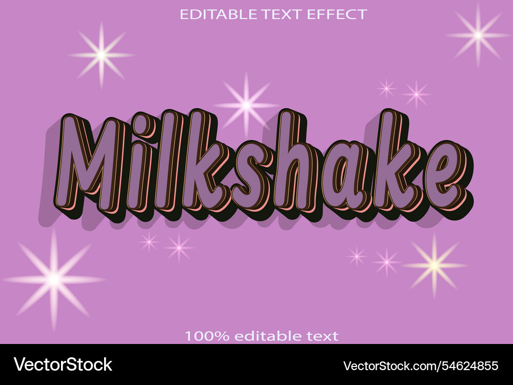 3D Milkshake Text Effect - Editable Font vector image