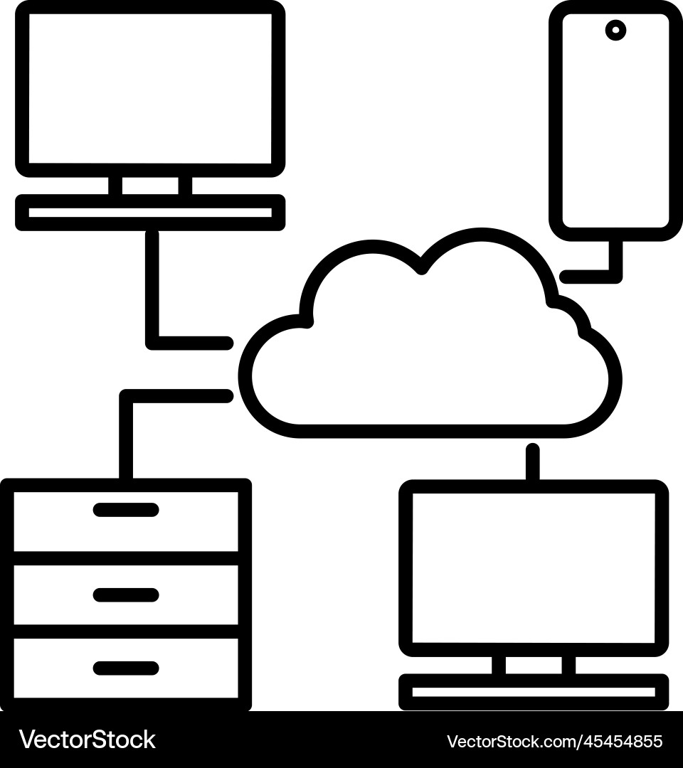 Cloud computer computing icon Cloud computer computing icon Vector Image