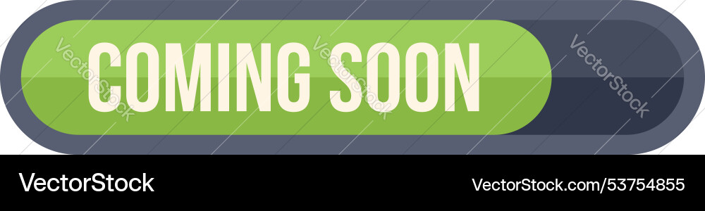 Coming soon green loading bar showing progress Coming soon green loading bar showing progress vector image