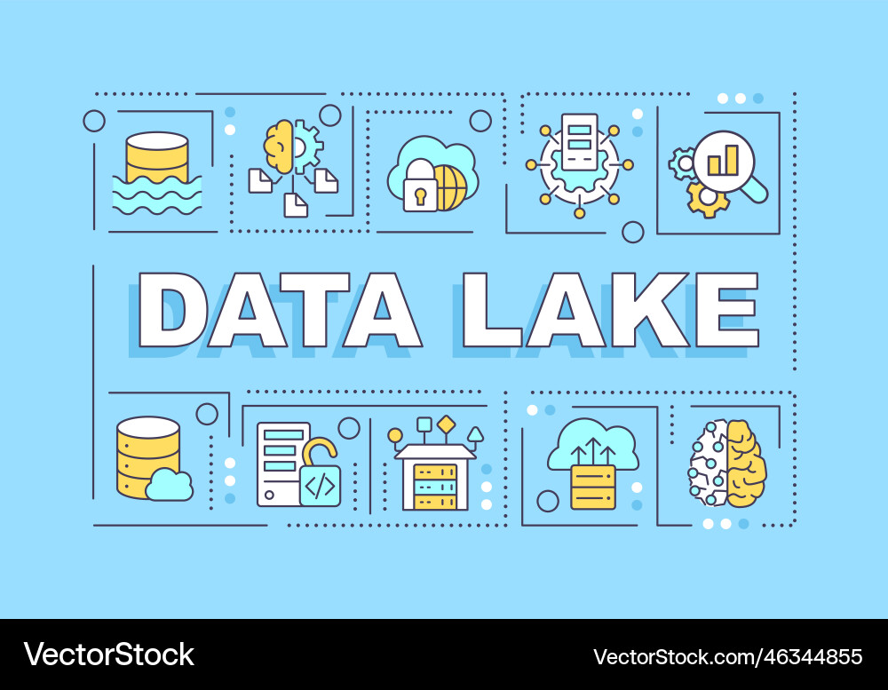 Data Lake Concepts - Blue Banner Vector Image