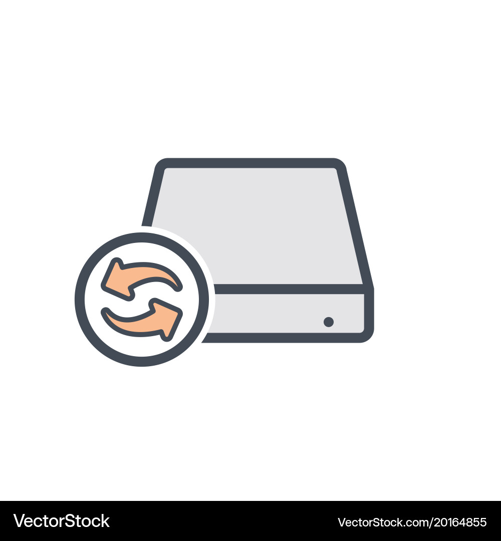Disk drive hard reload storage icon vector image
