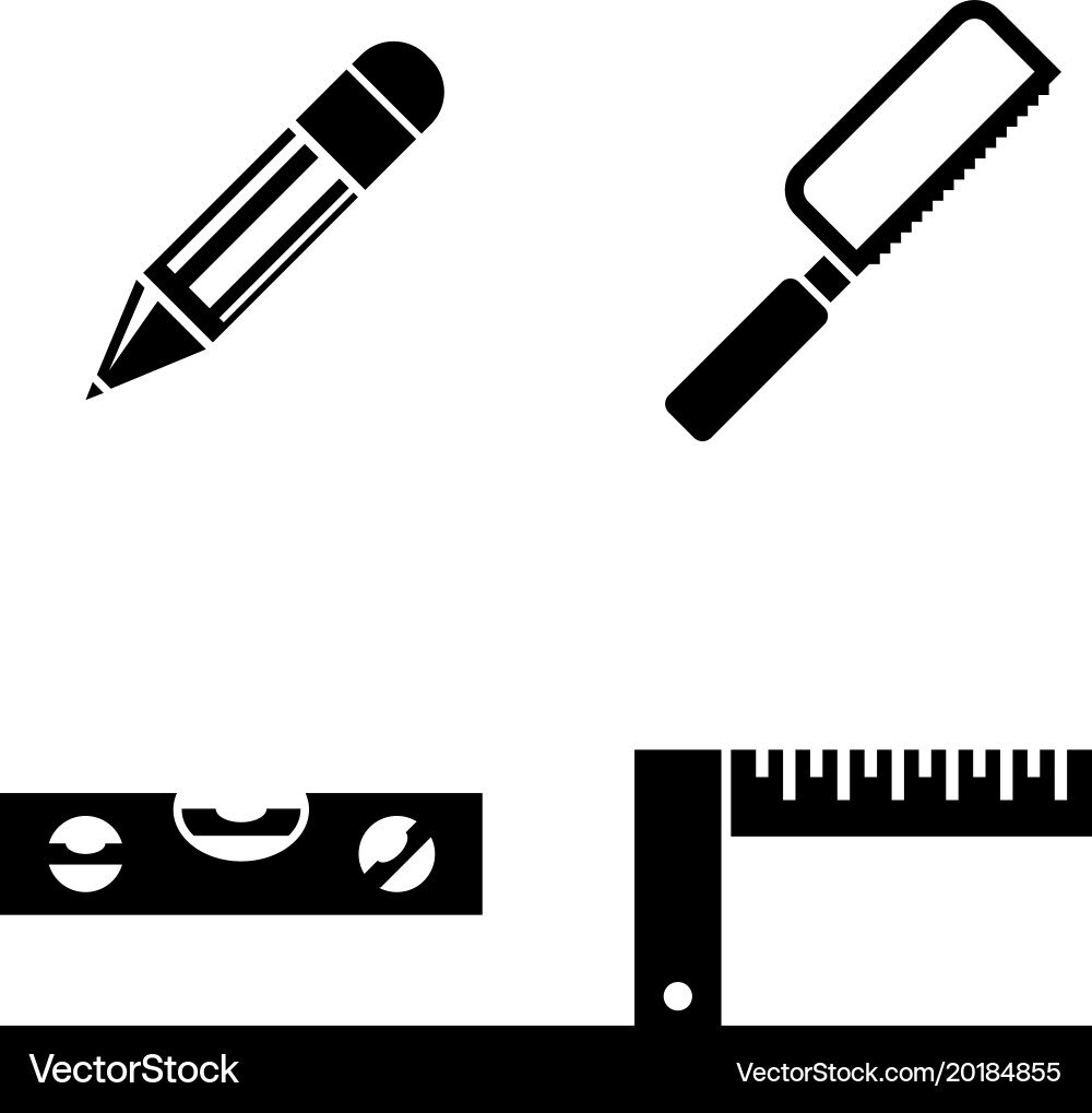 Engineering tools simple related icons Vector Image