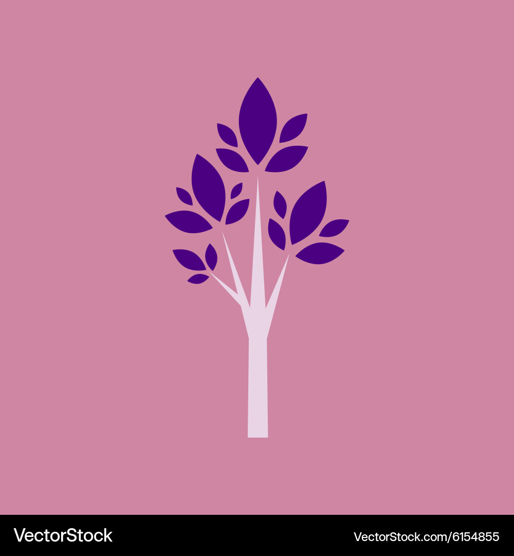 Flat with shadow icon and mobile application tree Vector Image