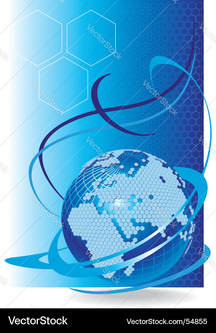 Global cellular network vector image
