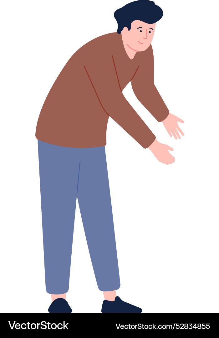 Man lifting up something carrying heavy object vector image