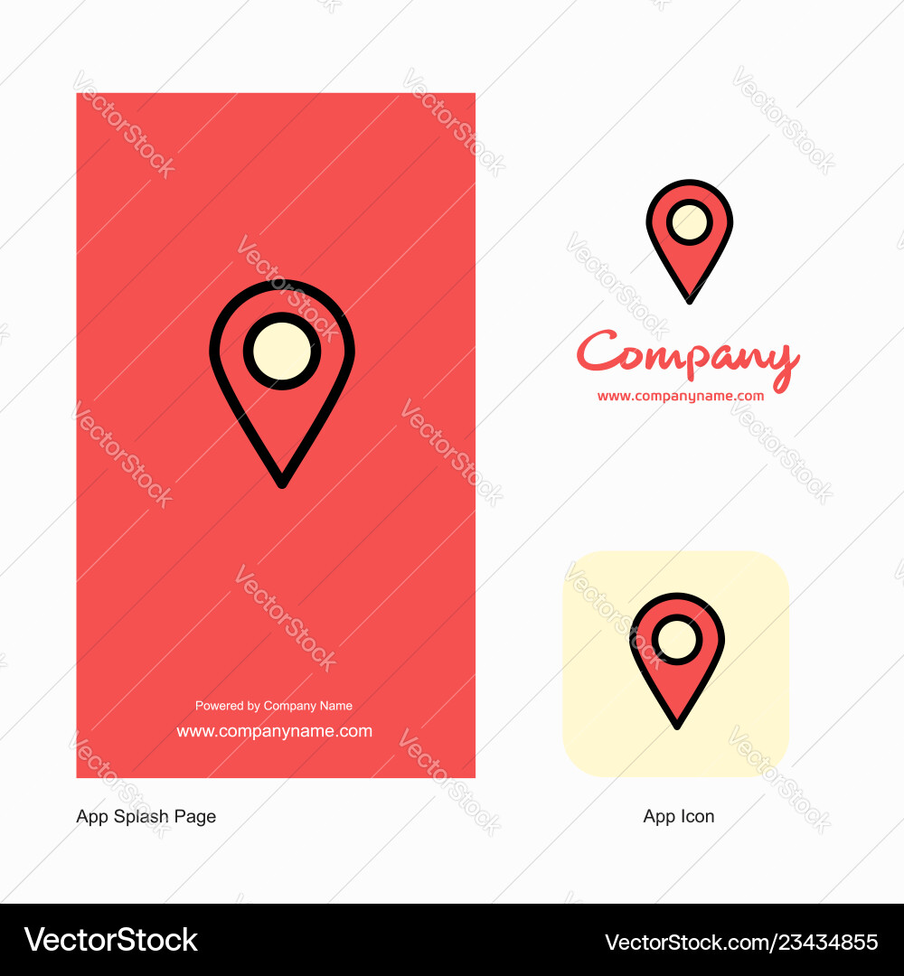 Map pointer company logo app icon and splash page Map pointer company logo app icon and splash page vector image